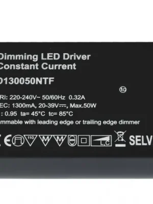 Napájení BASIC DIM CC D130050NTF/50W 1050mA IP20 stmívatelné 20-39V DC 25-50W Akční Cena