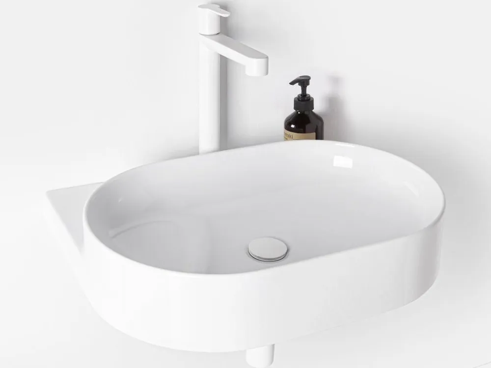 Umyvadlo Yard 60, s otvorem pro baterii, bez přepadu, bílá Odeslání Ihned