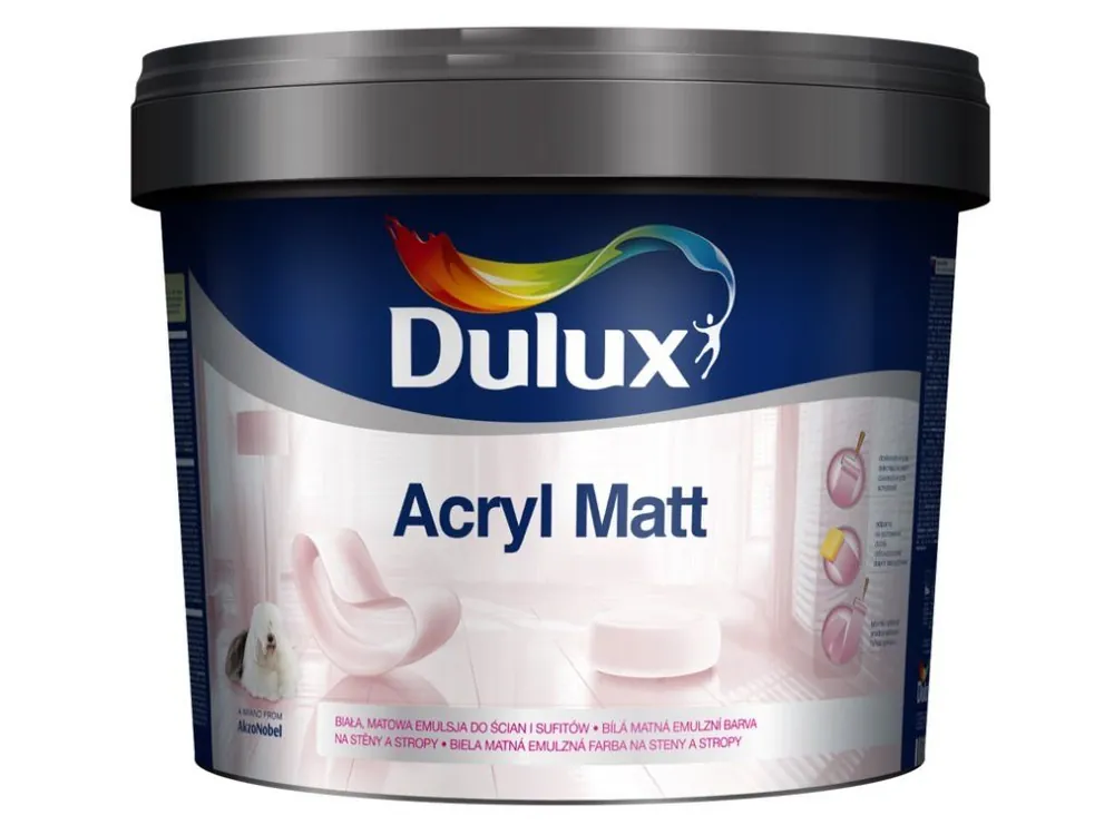 DULUX™ ACRYL MATT Barva interiérová, otěruvzdorná, 98% bílá Ověřený