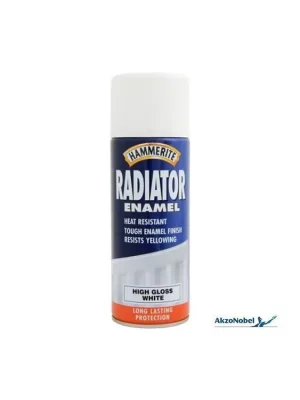 Vysoce Kvalitní HAMMERITE™ RADIÁTOR Barva ve spreji alkydová, 400 ml, bílá lesklá
