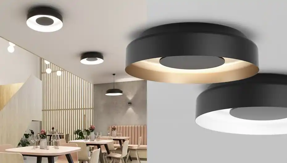 Výhodná Nabídka AKCE - Stropní svítidlo MAXI RING dot LED M930 bílá / zlatá 25W 3000K - AQFORM