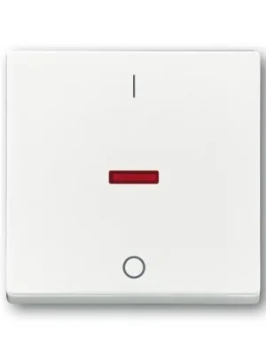 ABB 1751-0-2750 Future® linear, Solo®, Solo® carat Kryt spínače kolébkového s červeným průzorem, s potiskem, studio bílá Must-Have