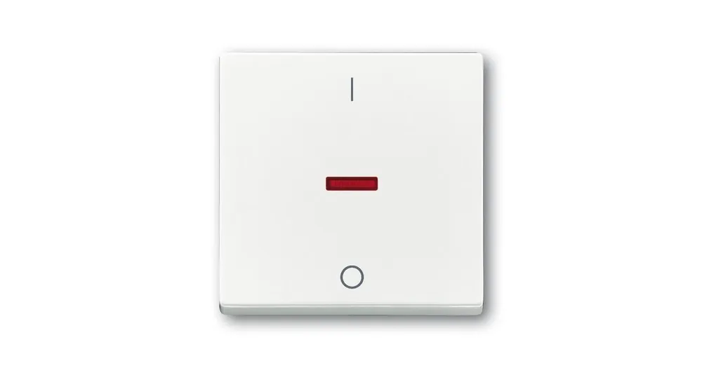 ABB 1751-0-2750 Future® linear, Solo®, Solo® carat Kryt spínače kolébkového s červeným průzorem, s potiskem, studio bílá Must-Have