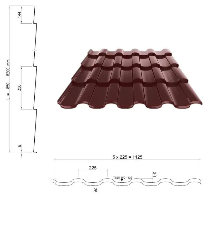 Expresní Doručení Adamante TS55-350-1125 - Ruukki 50 GreenCoat Pural BT Matt - RR887 Čokoládově hnědá