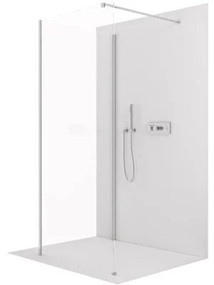 Akce CERANO - Sprchová zástěna Walk-in Onyx Corner Cube L/P - 8 mm - hranatá vzpěra - chrom, transparentní sklo - 130x110x200 cm