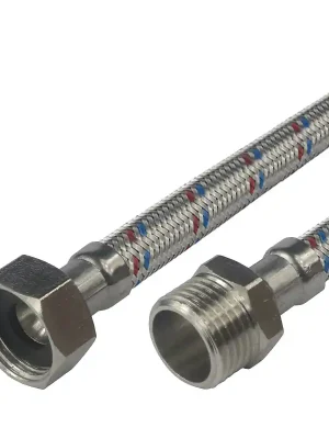 Akce Klum Hadice připojovací nerez 10x14, MxF, 1/2"x1/2", 10 cm