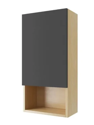 Originální Skříňka závěsná TUTO  40x80x20cm korpus dub/dveře šedá levá