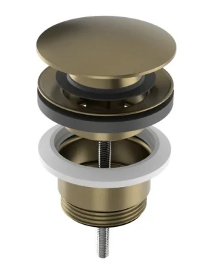 Akční Cena Sapho Umyvadlová výpust 5/4“, click-clack, velká zátka, 10-65mm, zlato mat CV1002G