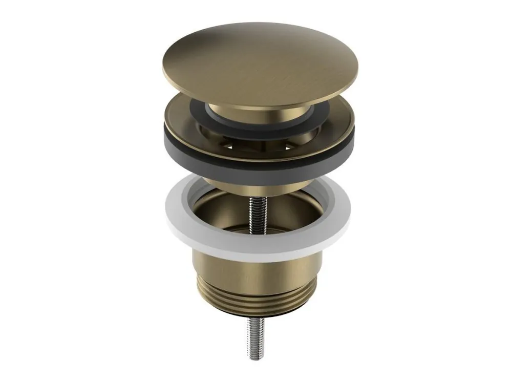 Akční Cena Sapho Umyvadlová výpust 5/4“, click-clack, velká zátka, 10-65mm, zlato mat CV1002G