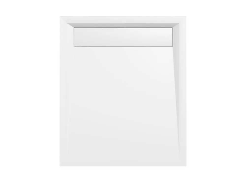 VARESA sprchová vanička z litého mramoru se záklopem, obdélník 100x80cm, bílá Novinka