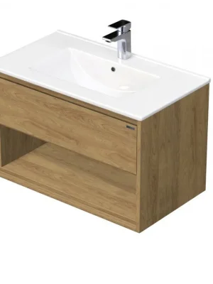 EMMY 60 cm dub/dub s jednou zásuvkou a otevřenou nikou s umyvadlem Sistema (H3730/H3730) Přímo Od Výrobce