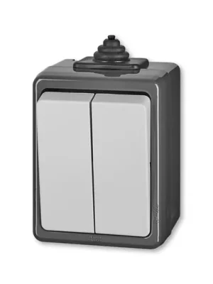 ABB Praktik 3553-05929 S přepínač sériový č.5 IP 44 šedá Lustrový vhodné na dřevo bez podložky Poslední Šance