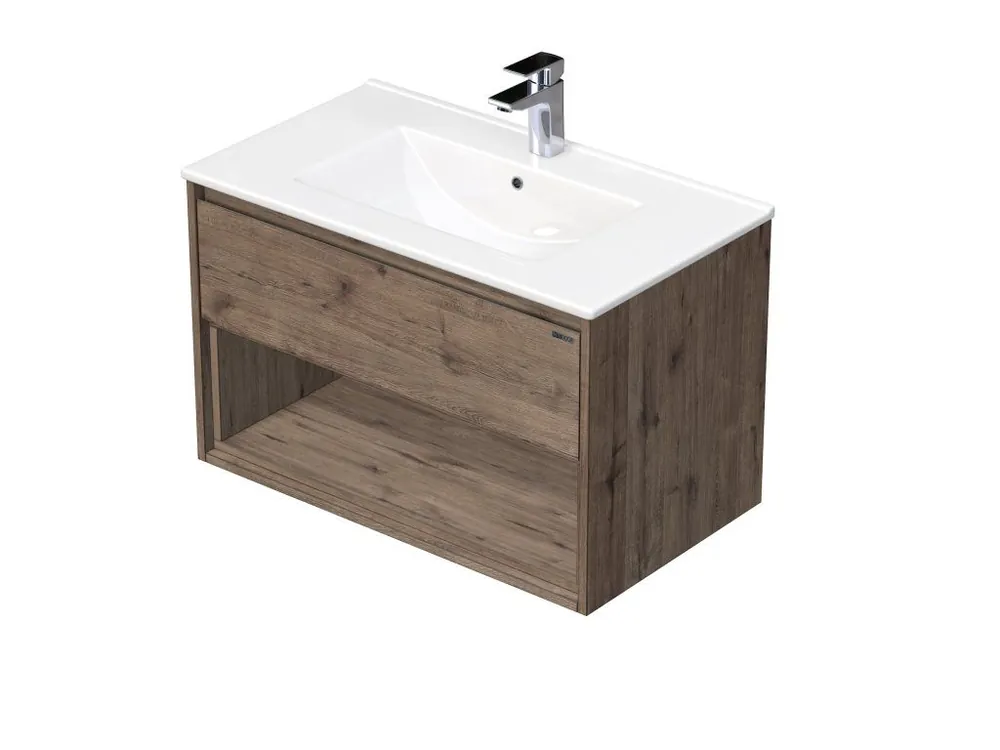 EMMY 60 cm Wellington/Wellington s 1 zásuvkou a otevřenou nikou s umyvadlem Sistema (D370/D370) Omezená Nabídka