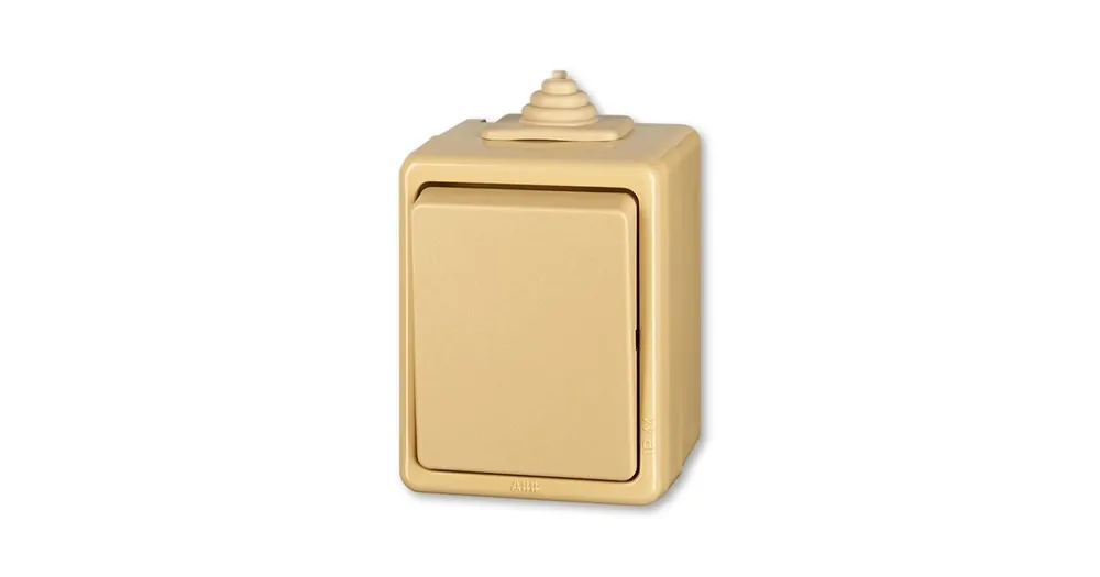 ABB Praktik 3553-06929 D Přepínač střídavý IP 44, béžová č.6 schodišťový vhodné na dřevo bez podložky Sezónní Sleva