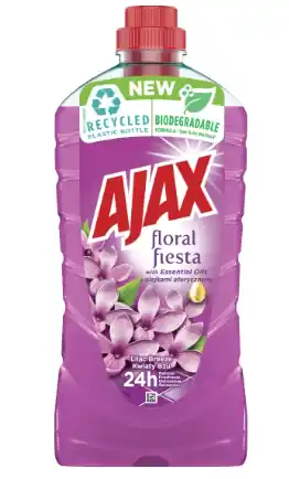 Akce Ajax na podlahy a povrchy Floral Fiesta Lilac Breeze univerzální čistící prostředek, šeřík, 1 l