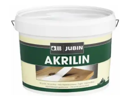 Přímo Od Výrobce Akrylátový tmel na dřevo JUBIN AKRILIN 8kg<span class="small color-gray text-muted"> - Odstín Tmelu: Bílá</span>