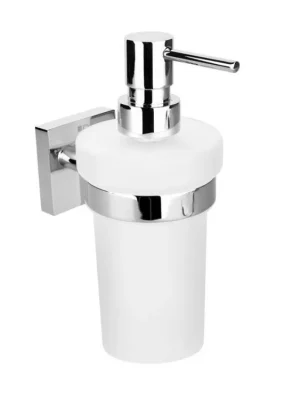 Nová Kolekce X-SQUARE dávkovač mýdla 230ml, mléčné sklo, chrom - koupelny-sanita.cz