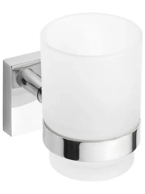 Ověřený X-SQUARE sklenka, mléčné sklo, chrom - koupelny-sanita.cz