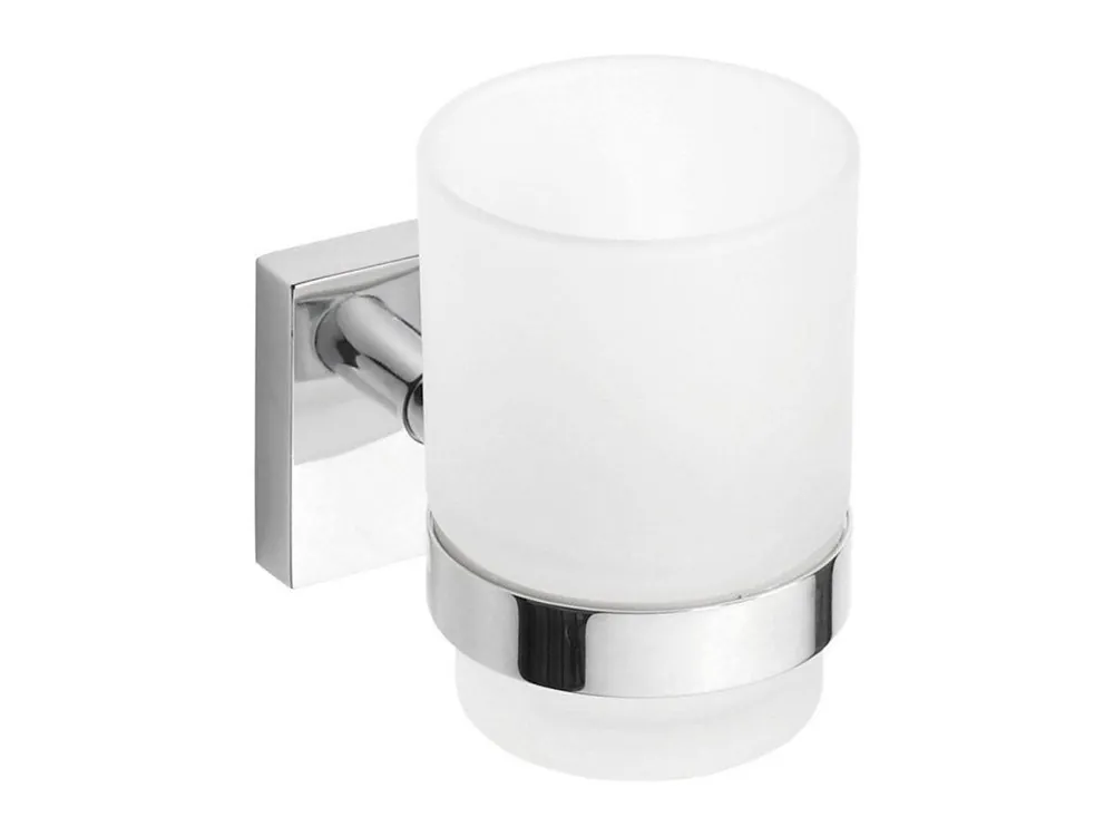 Ověřený X-SQUARE sklenka, mléčné sklo, chrom - koupelny-sanita.cz