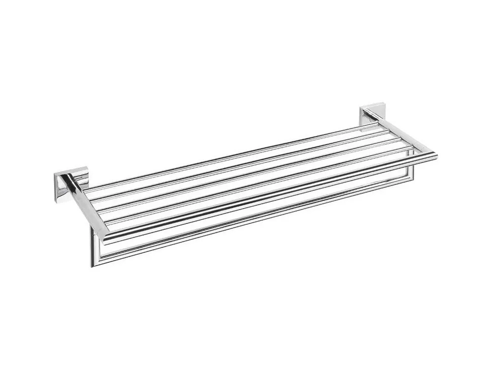 X-SQUARE polička na ručníky s hrazdou 650x110x215mm, chrom - koupelny-sanita.cz Víkendová Akce
