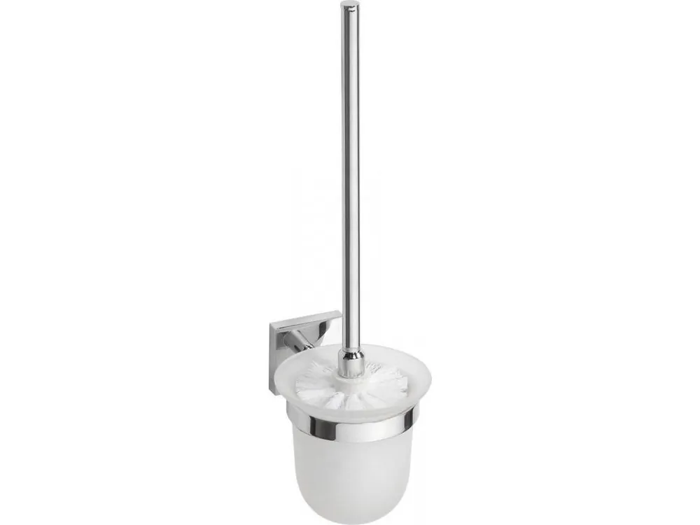 Cenový Hit X-SQUARE WC štětka závěsná, mléčné sklo, chrom - koupelny-sanita.cz