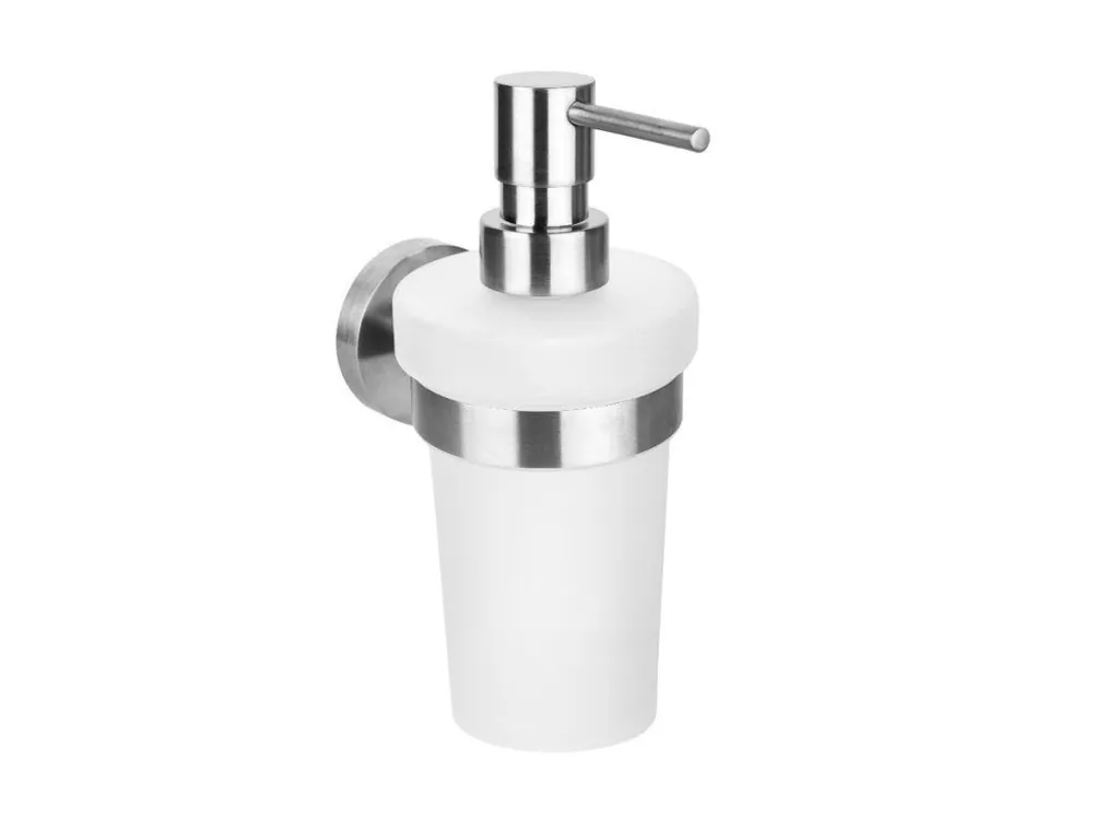 X-STEEL dávkovač mýdla 230ml, mléčné sklo, nerez mat - koupelny-sanita.cz Doprava Zdarma