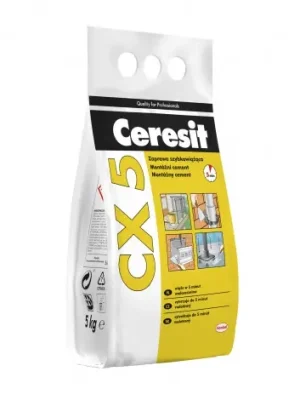 Doprava Zdarma CERESIT | CX 5 | mont&aacute;žn&iacute; rychletvrdnouc&iacute; cement | do 4min. | pvc pytel | 5kg