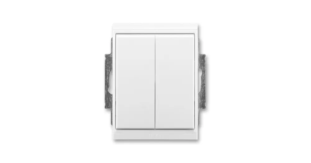 ABB 3558E-A52940 01 Time®, Element® Přepínač střídavý dvojitý IP 44, zapuštěný, bílá / ledová bílá Dokud Zásoby Vydrží