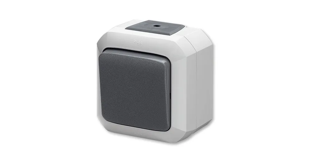 ABB Variant+ 3558N-C01510 S Spínač jednopólový č.1 jednoduchý IP 54, šedá vhodné na dřevo bez podložky Jen Po Omezenou Doba