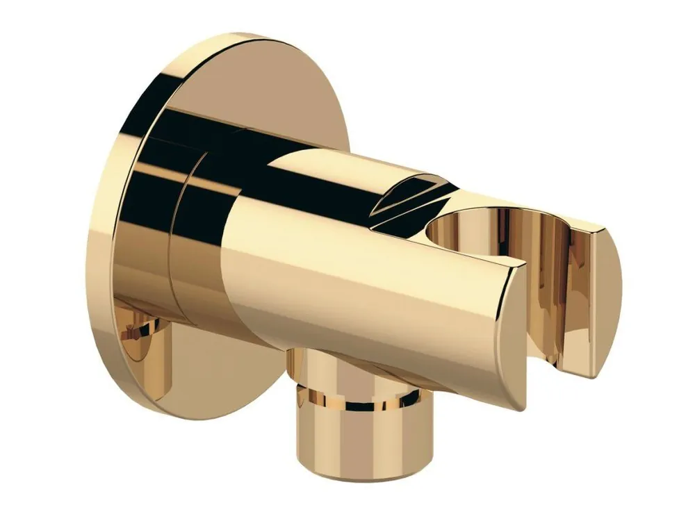 Sapho Držák sprchy kulatý, pevný, s vyústěním, zlato 1205-0917 Novinka