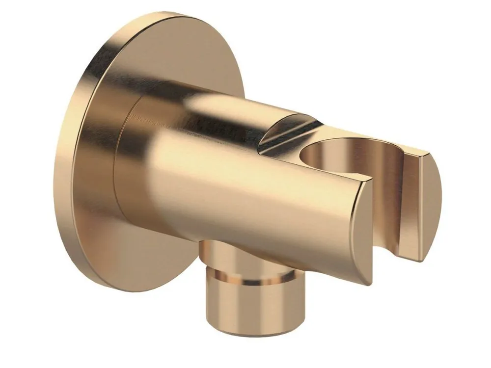 Sezónní Sleva Sapho Držák sprchy kulatý, pevný, s vyústěním, zlato mat 1205-0919