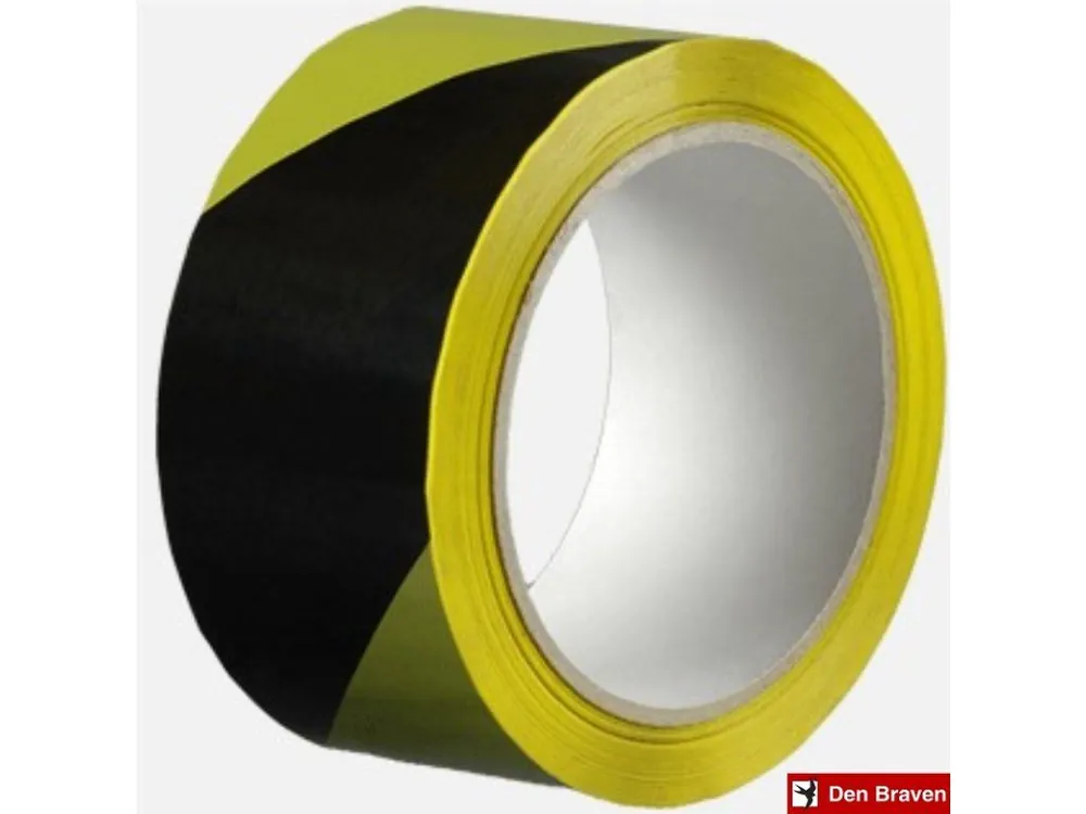 Must-Have DEN BRAVEN® Páska lepící výstražná, černo-žlutá, levá, 50 mm x 66 m | element-shop.cz