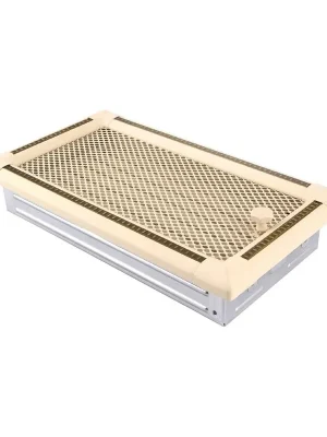 Značkový Krbová mřížka 16x32 cm, PREMIUM EXCLUSIVE slonová kost / mosazná patina s žaluzií