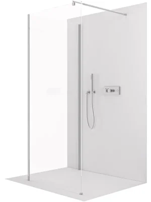 Akce CERANO - Sprchová zástěna Walk-in Onyx Corner Round L/P - 8 mm - kulatá vzpěra - chrom, transparentní sklo - 100x90x200 cm