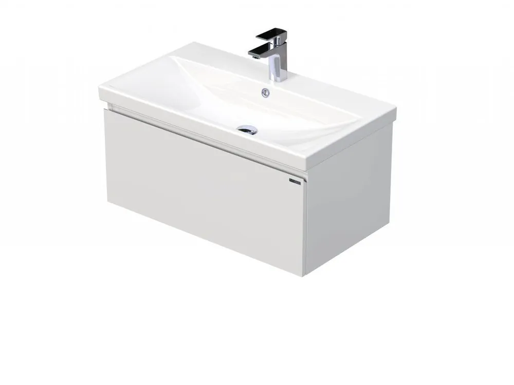 Značkový MATY 70 cm bílá mat se jednou zásuvkou s umyvadlem ELITE (A3416)