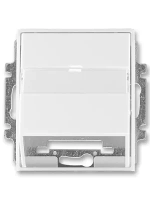 ABB 5014E-A00100 03 Element®, Time®, Time® Arbo Kryt zásuvky komunikační s popisovým polem, bílá / bílá Nová Kolekce