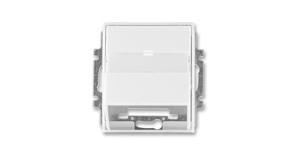 ABB 5014E-A00100 03 Element®, Time®, Time® Arbo Kryt zásuvky komunikační s popisovým polem, bílá / bílá Nová Kolekce