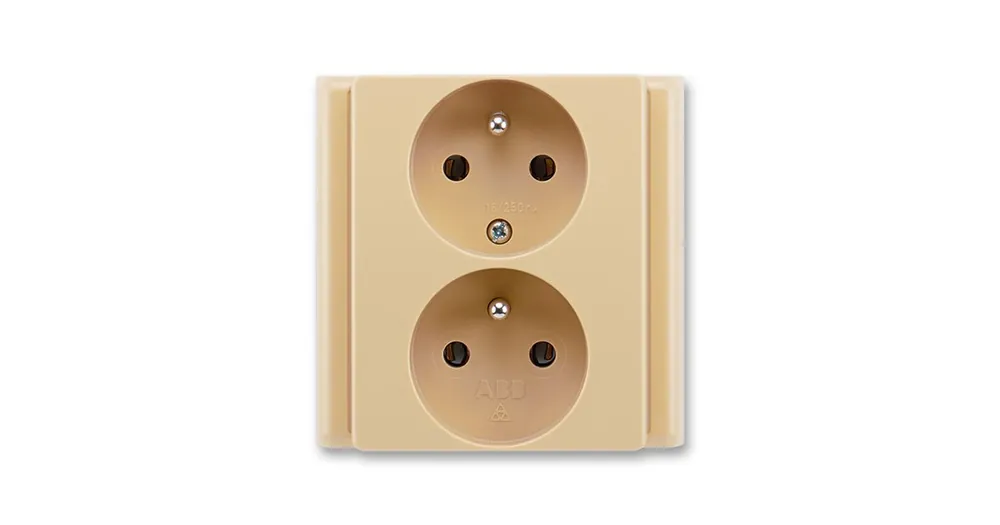 ABB 5512-2249 D2 Classic Zásuvka dvojnásobná, polozapuštěná, béžová Tovární Cena