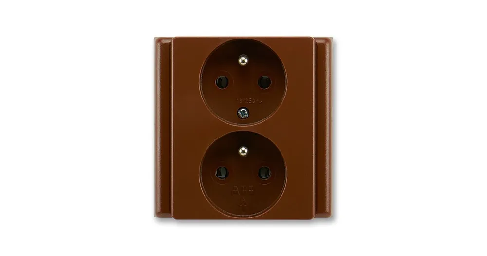 ABB 5512-2249 H3 Classic Zásuvka dvojnásobná s ochrannými kolíky, hnědá Kup Teď