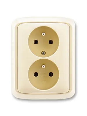 ABB 5512A-2349 C Tango® Zásuvka dvojnásobná s ochrannými kolíky, slonová kost Aktuální
