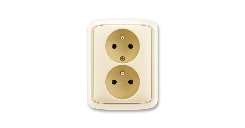 ABB 5512A-2349 C Tango® Zásuvka dvojnásobná s ochrannými kolíky, slonová kost Aktuální