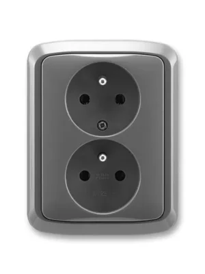 ABB 5512A-2349 S2 Tango® Zásuvka dvojnásobná s ochrannými kolíky, kouřová Tovární Cena