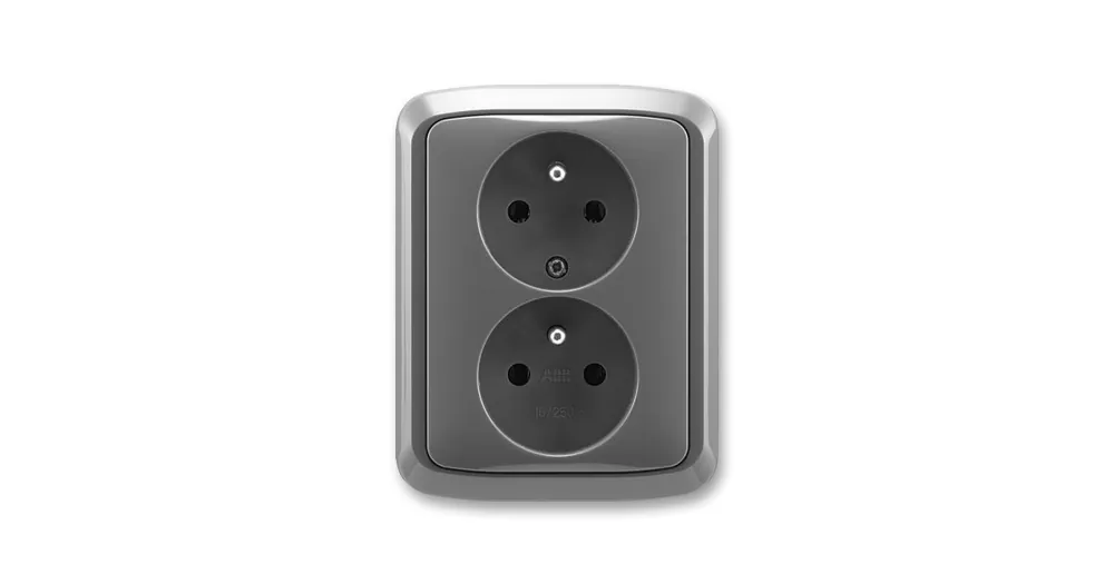 ABB 5512A-2349 S2 Tango® Zásuvka dvojnásobná s ochrannými kolíky, kouřová Tovární Cena