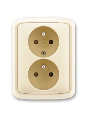 ABB 5512A-2359 C Tango® Zásuvka dvojnásobná s ochrannými kolíky, s clonkami, slonová kost Sezónní Sleva