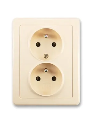 ABB 5512G-C02349 C1 Swing® Zásuvka dvojnásobná s ochrannými kolíky, krémová Koupit Online