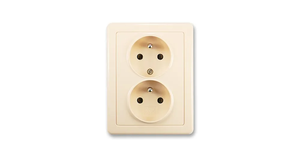 ABB 5512G-C02349 C1 Swing® Zásuvka dvojnásobná s ochrannými kolíky, krémová Koupit Online