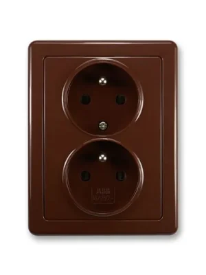 ABB 5512G-C02349 H1 Swing® Zásuvka dvojnásobná s ochrannými kolíky, hnědá Akční Nabídka