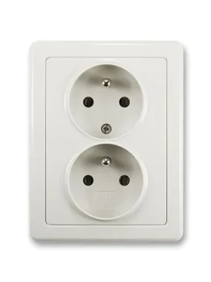 ABB 5512G-C02349 S1 Swing® Zásuvka dvojnásobná s ochrannými kolíky, světle šedá Autentický