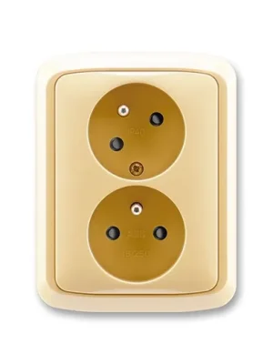 ABB 5513A-C02357 D Tango® Zásuvka dvojnásobná s ochrannými kolíky, s clonkami, s natočenou dutinou, béžová Poslední Šance