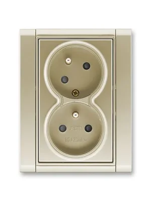 ABB 5513F-C02357 33 Time® Zásuvka dvojnásobná s ochrannými kolíky s clonkami a s natočenou dutinou ŠAMPAŇSKÁ Výhodná Nabídka